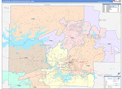 Hot Springs Metro Area Wall Map Color Cast Style 2026